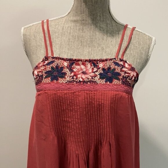 AMERICAN Eagle Red Embroidered Cami Tank Dress - Picture 2 of 15
